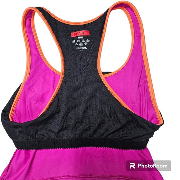 Spanx Pink Pow Peplum Racerback Tank Women's M - Picture 12 of 15